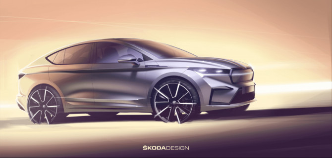 ŠKODA публикует первые эскизы нового ENYAQ COUPÉ iV