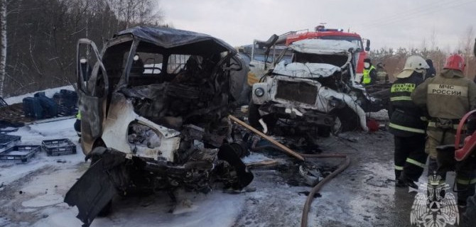 Автомобиль загорелся после ДТП в Нижегородской области, водитель погиб