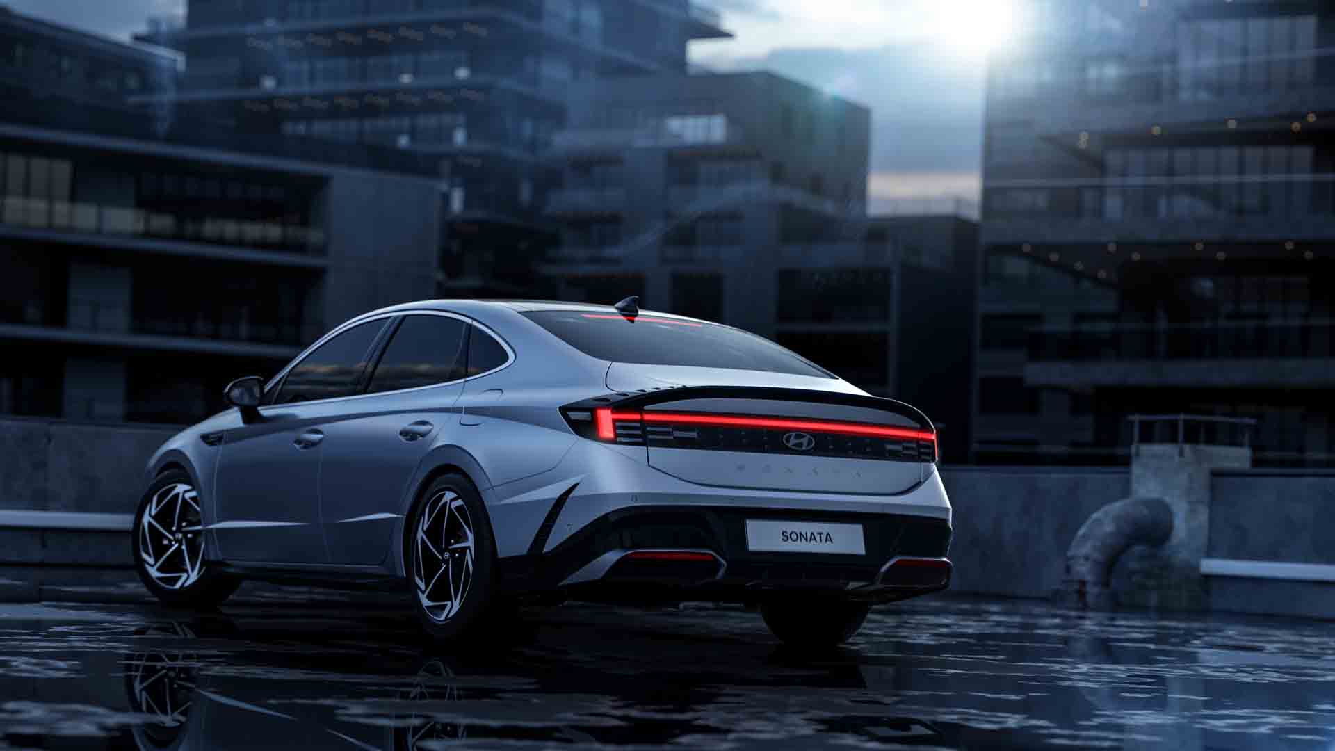 Показан седан Hyundai Sonata 2024 года Hyundai Sonata 2024 со спойлерами