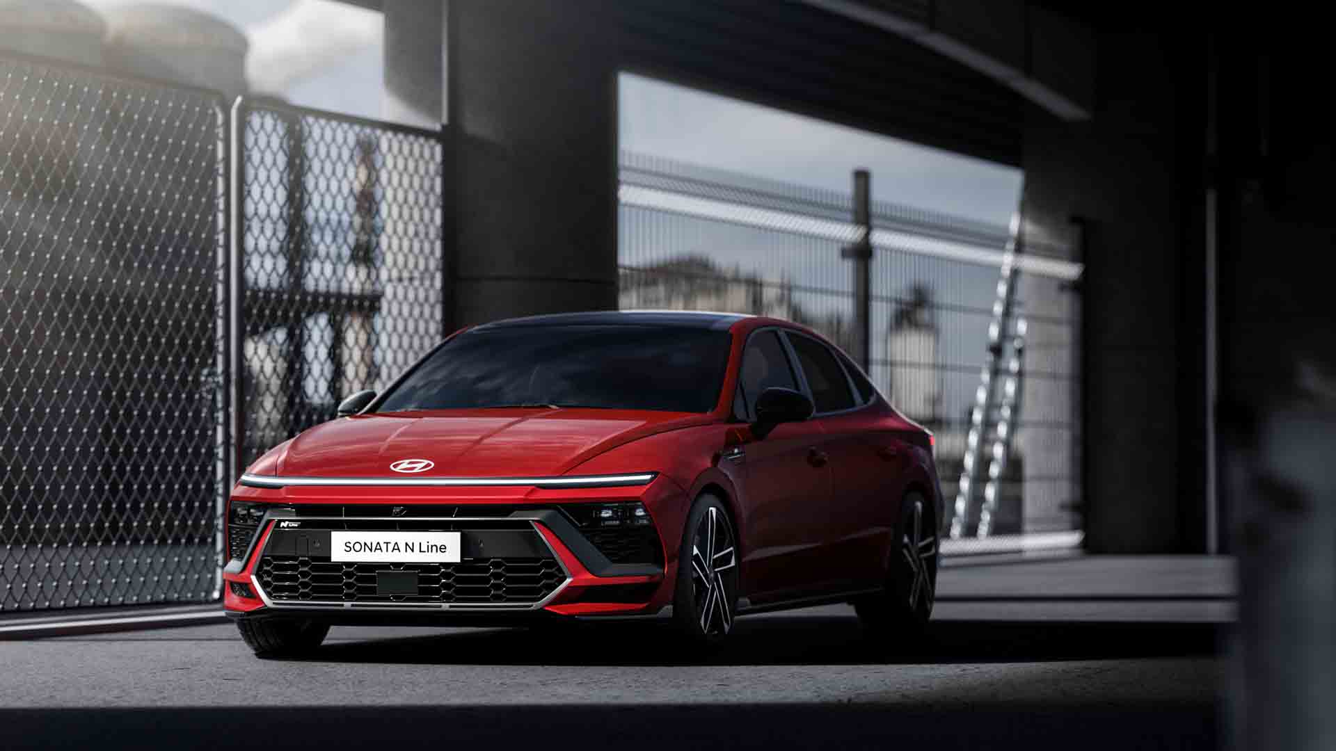 Показан седан Hyundai Sonata 2024 года Hyundai Sonata N Line 2024