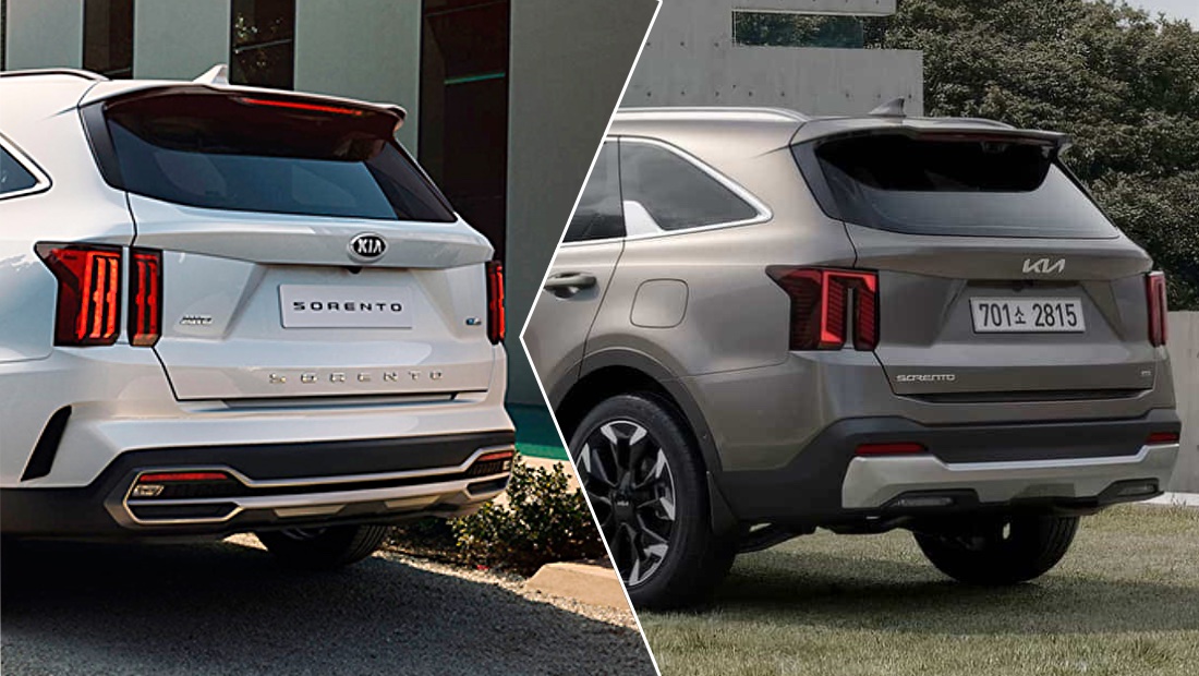 Kia Sorento – задние фонари версий 2020 и 2024 года