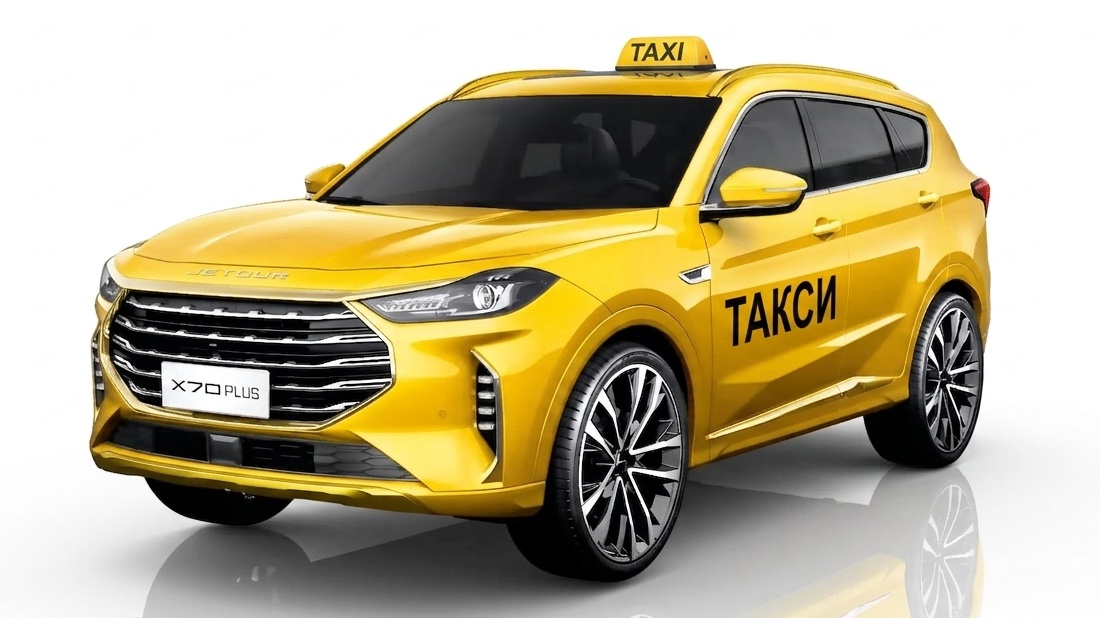 Jetour X70Plus в виде такси. Иллюстрация создана при помощи ИИ