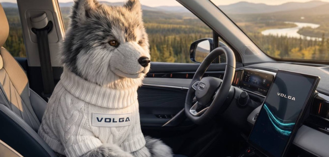 маскот бренда VOLGA хаски
