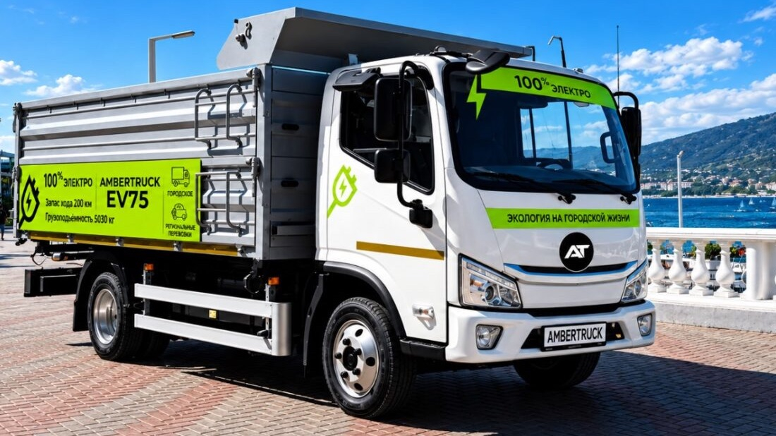 «Автотор» сделал самосвал, который не шумит при подъёме кузова AMBERTRUCK EV75