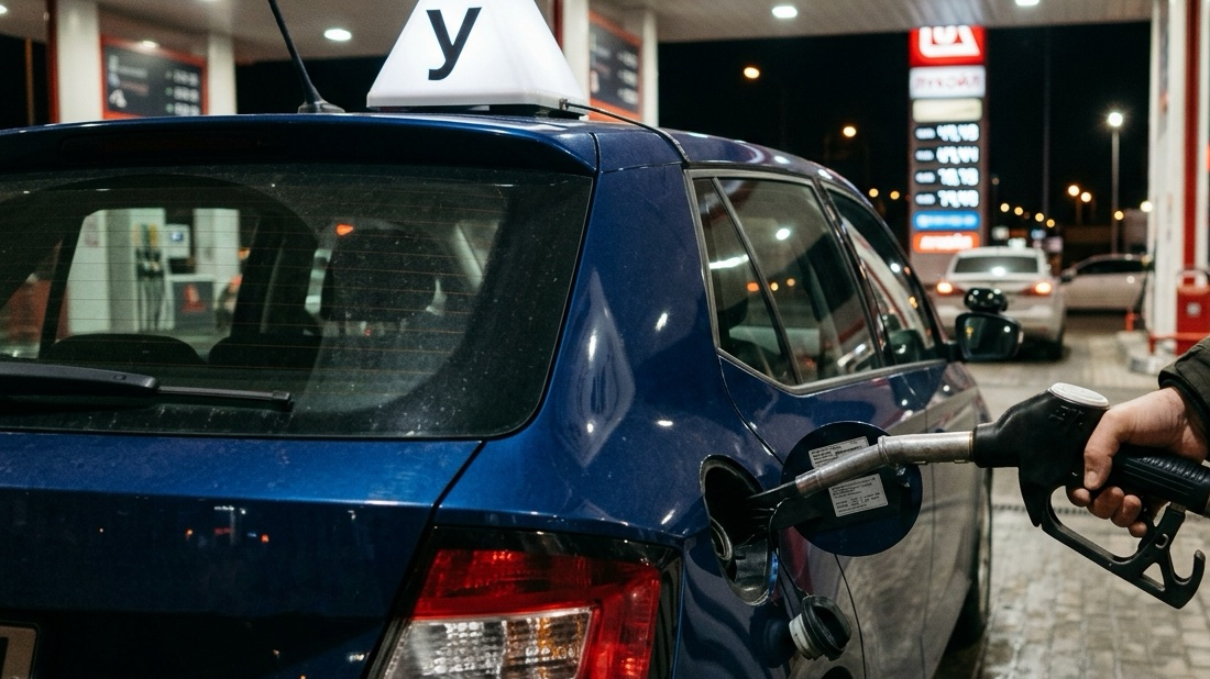 Российские автошколы поднимают цены из-за проблем с топливом учебный автомобиль на автозаправке