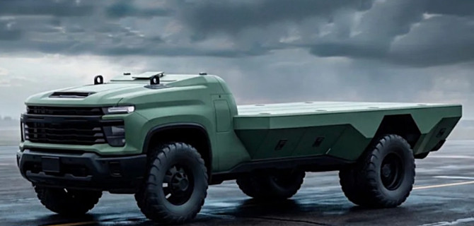 Военный беспилотный автомобиль на базе Chevrolet Silverado 3500HD