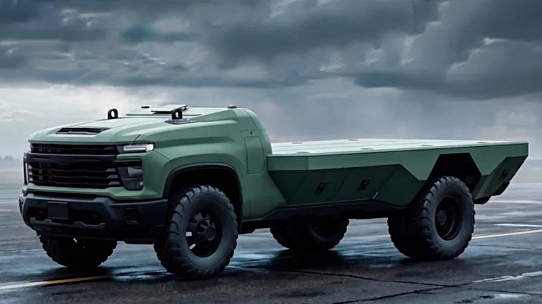 Беспилотный, бескузовной и бескабинный: General Motors показал военный автомобиль на базе пикапа Chevrolet Silverado Военный беспилотный автомобиль на базе Chevrolet Silverado 3500HD