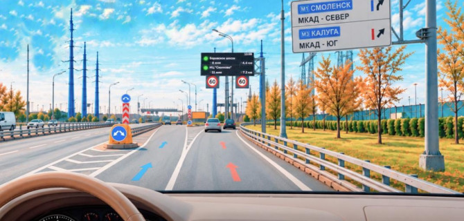 цветная разметка на дорогах Москвы