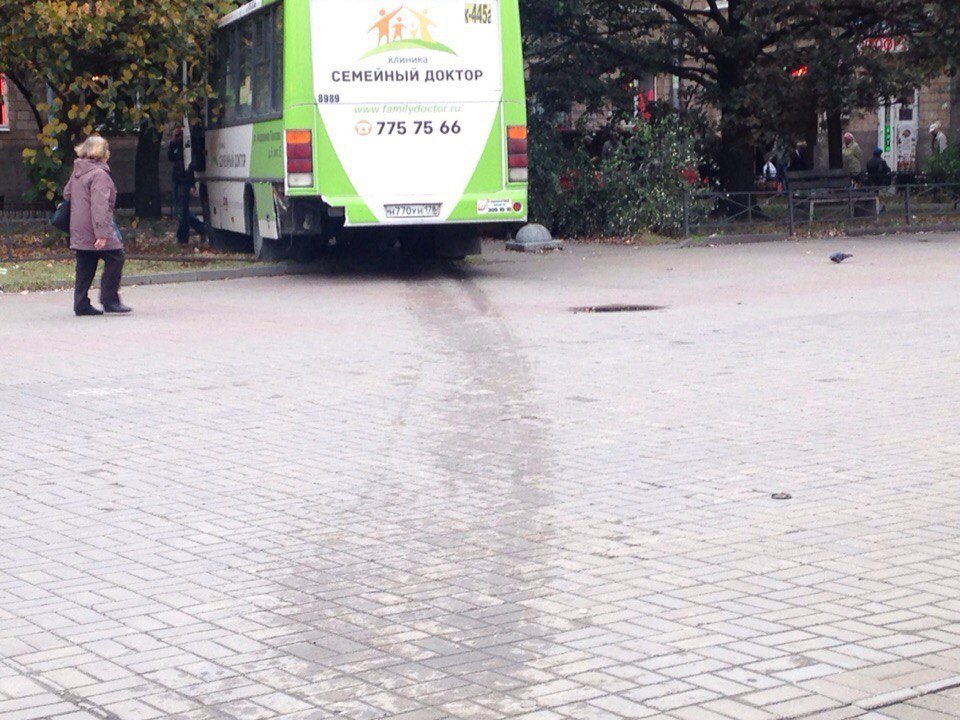 Возле метро Автово маршрутка вылетела на тротуар 7.jpg
