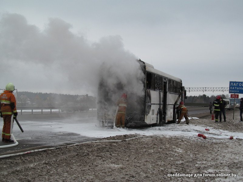 Сгорел автобус