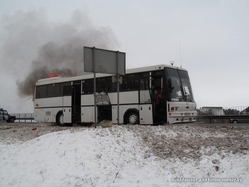 Сгорел автобус