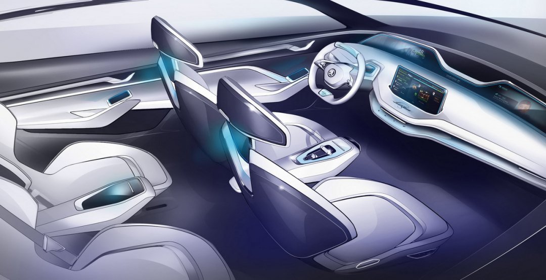 Skoda показала салон нового электрокроссовера Vision E (2).jpg