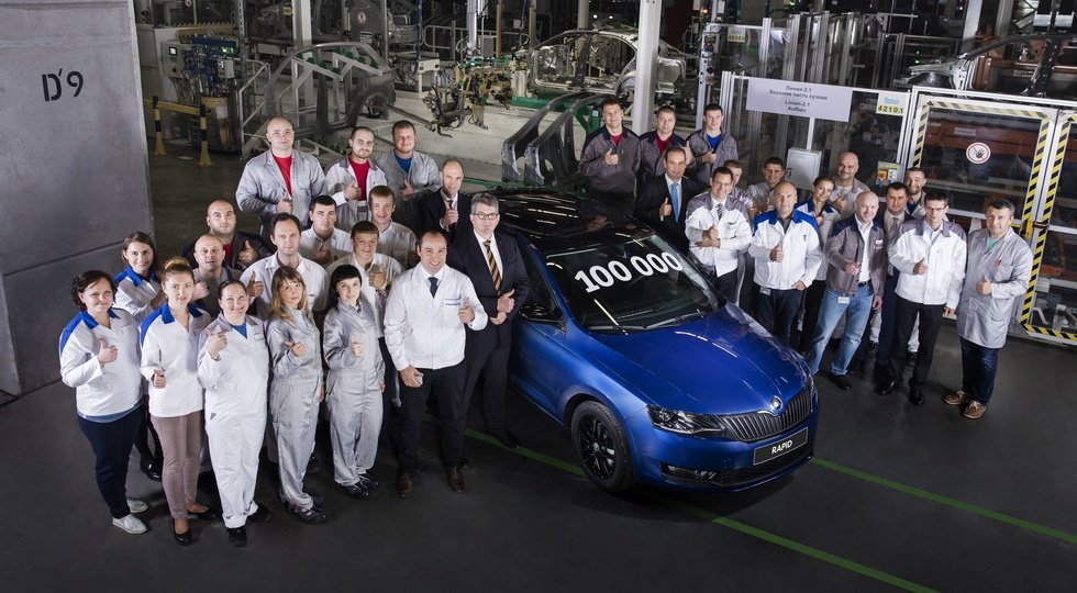 В Калуге выпустили 100-тысячный Skoda Rapid