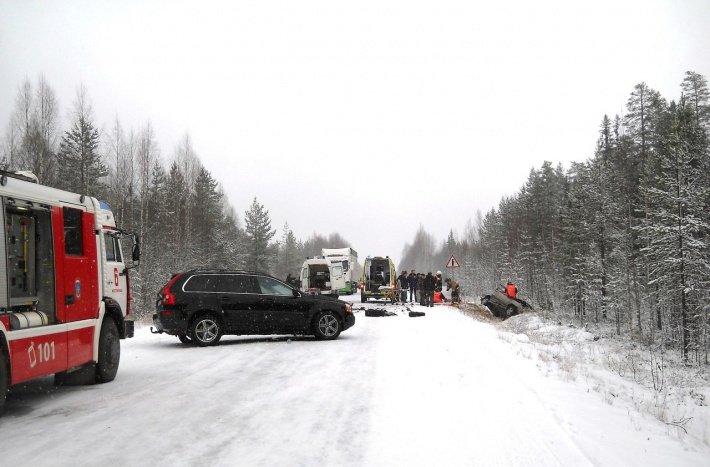 Три человека погибли в лобовом ДТП в Карелии (3)