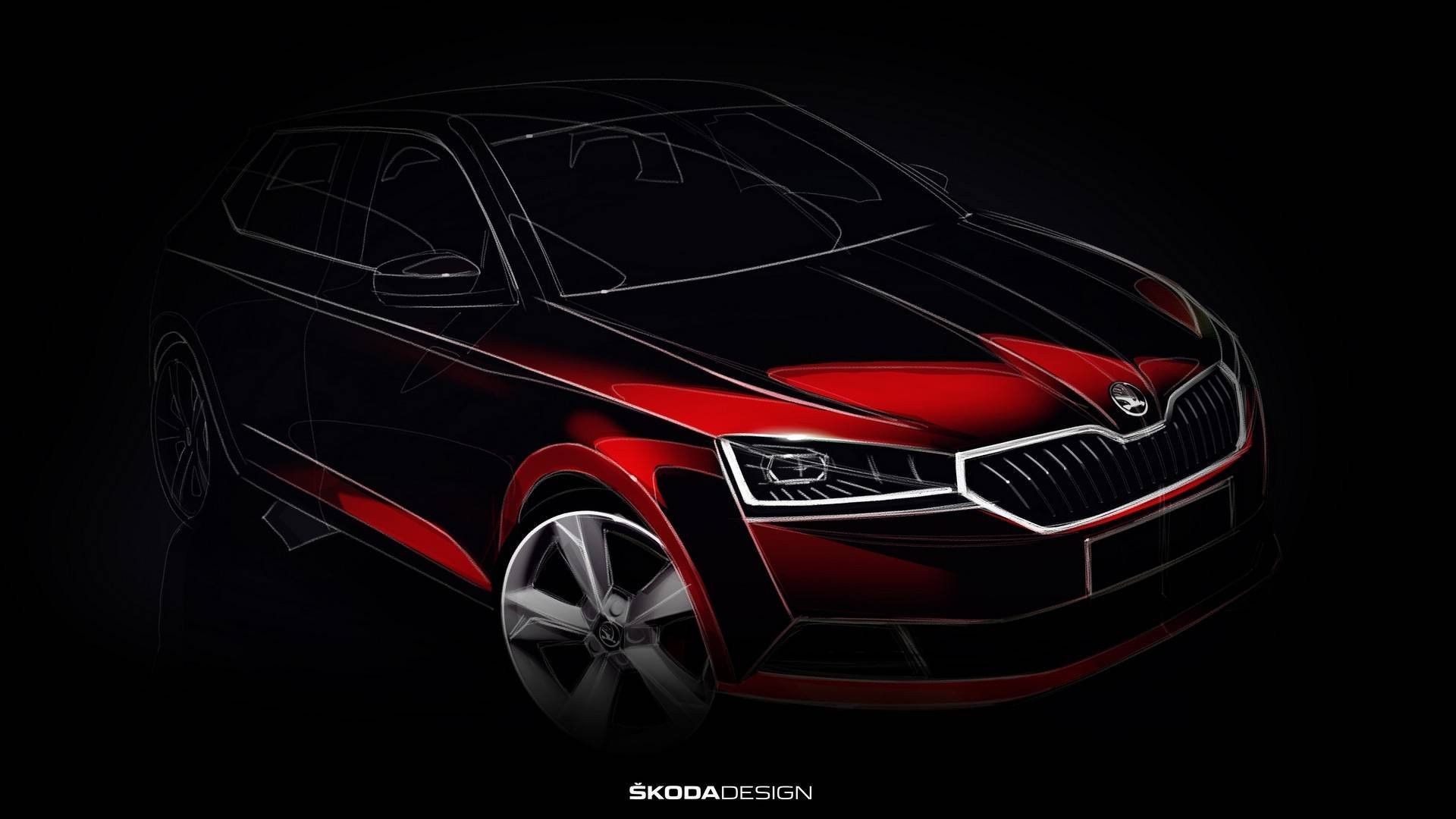 Тизер обновленного хэтчбэка Skoda Fabia