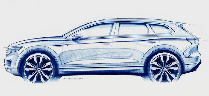 Volkswagen Touareg, первый скетч дизайна