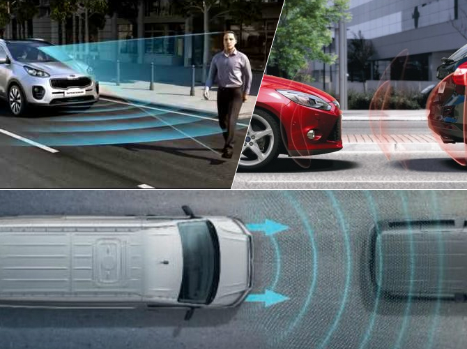 Работа систем Autonomous Emergency Braking