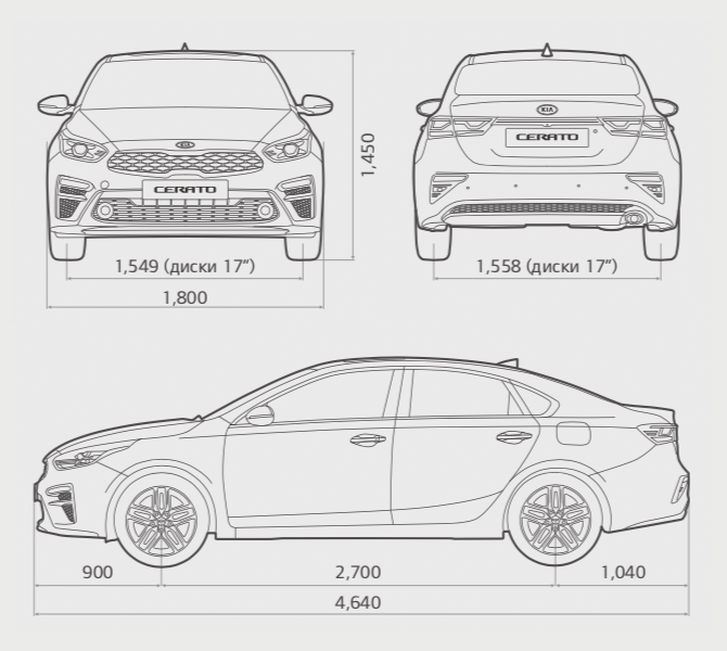 Размеры KIA Cerato