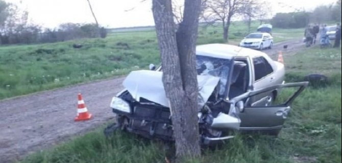 В Белоглинском районе машина врезалась в дерево – пострадали трое