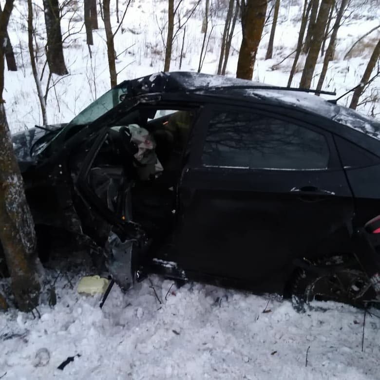Иномарка врезалась в дерево на трассе Новая Ладога – Зуево Иномарка врезалась в дерево на трассе Новая Ладога – Зуево (2)